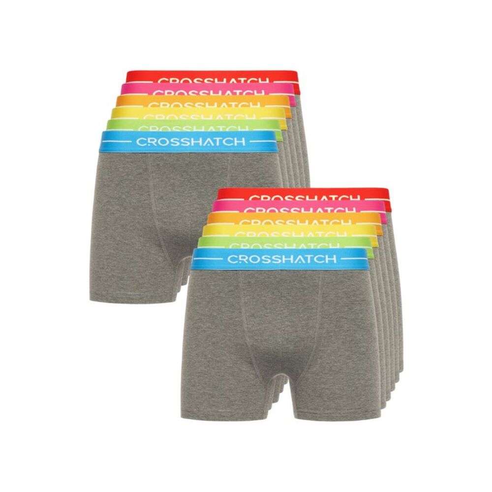 Crosshatch Mens Astral Boxer Shorts (Pack of 12) / Charcoal Marl